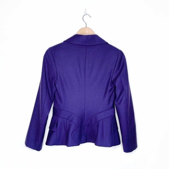 john galliano 00's purple wool skirt suit - size 6 - Picture 3 of 13